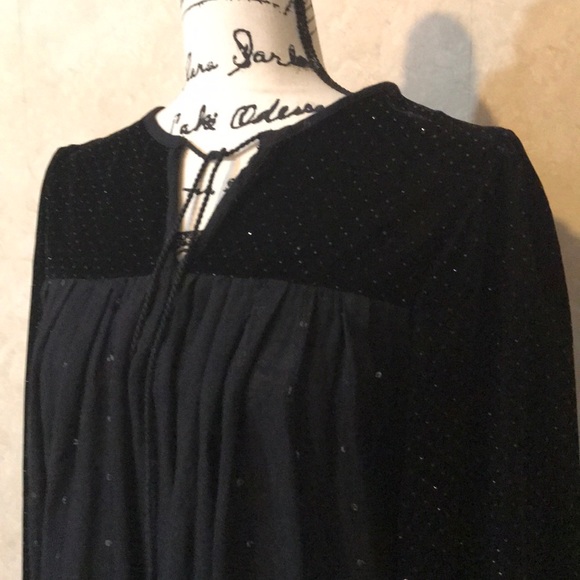 [Zara] sequined velvet peasant blouse - Picture 6 of 13